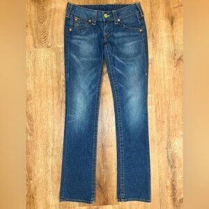 TRUE RELIGION World Tour Jeans Made in USA 🇺🇸 Imported Fabric WBT2076E4‎ Sz 27